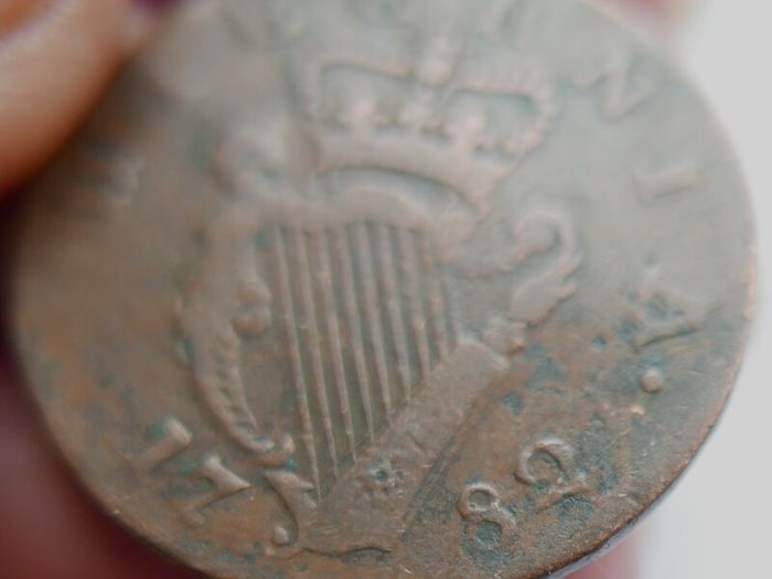 1782 Ireland-Hibernia George III  Halfpenny Nice Example