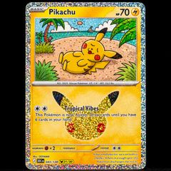 Pikachu 043/128 Holo Rare 21/30 30th Celebration Anniversary Pokemon Card