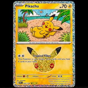Pikachu 043/128 Holo Rare 21/30 30th Celebration Anniversary Pokemon Card