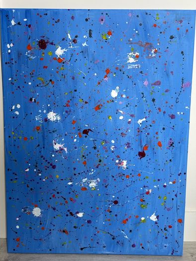 Large blue abstract painting