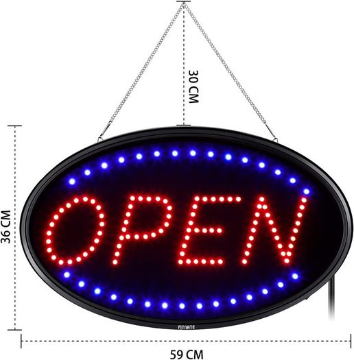 Brighter & Larger Advertising Board Electric Lighted Display with Close Sign, Flashing or Steady Mode for Business, Holiday, Window, Bar, Hotel