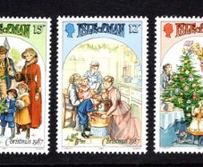 1987 Isle of Man Christmas (Victorian scenes) Commemorative Stamps Mint Never Hinged (MNH)