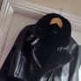H&M Black faux leather & fur cropped biker jacket Sz M (Fit 12-14UK) Rrp 89.99 Image 2