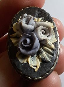 Vintage Floral Rose Brooch