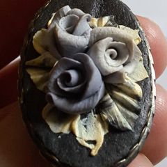 Vintage Floral Rose Brooch