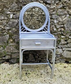 60s bamboo & rattan dressing table