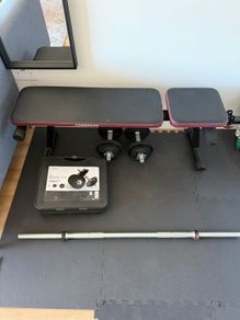 Complete Home Gym Set  Bench  Barbell  Dumbbells  Weights