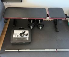 Complete Home Gym Set  Bench  Barbell  Dumbbells  Weights
