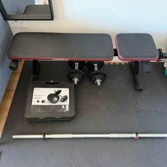 Complete Home Gym Set  Bench  Barbell  Dumbbells  Weights