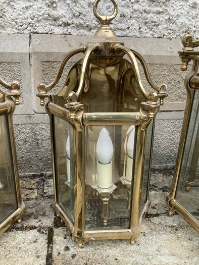 Antique brass lamps