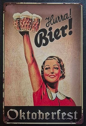 Octoberfest / beer, vintage style metal sign .