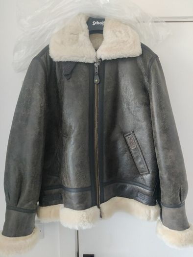Schott NYC B-3 Aviator Bomber, High Quality Shearling Sheepskin Jacket, Size L