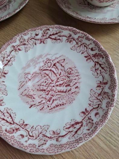 Antique Myotts Country Life Staffordshire 3 cups & Saucers