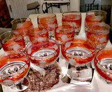 Exquisite pink hand etched heavy crystal set