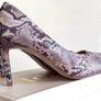 Snake Print Stiletto Heels - Pointed Toe Court Ladies Shoes Image 7