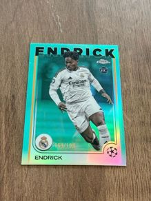 ENDRICK 2024-25 Topps Chrome UEFA CC Aqua Lava 169/199 RC Rookie