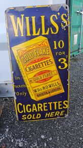 Vintage Wills Gold Flake enamel sign