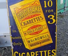Vintage Wills Gold Flake enamel sign