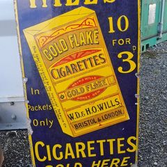 Vintage Wills Gold Flake enamel sign