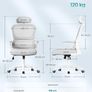 Ergonomic Office Chair with Lumbar Support & Adjustable Headrest Grey Image 5