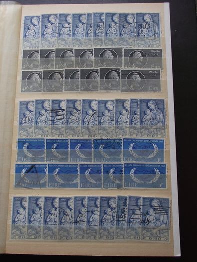 An album with Irish stamps. Reminder with duplications