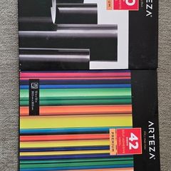 Arteza Premium Self Adhesive Vinyl Sheets Bundle - 50 Black + 42 Multi-Colour (12" x 12")