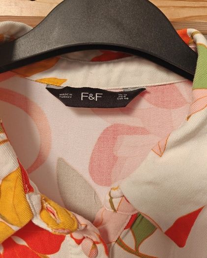 F&F floral midi shirt dress with a waist tie