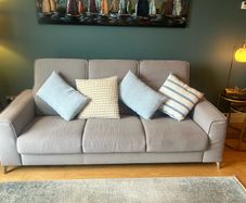 Grey fabric sofa, large, excellent condition