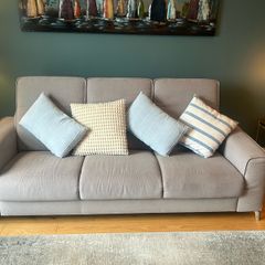 Grey fabric sofa, large, excellent condition