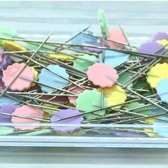 100 sewing pins, patchwork and quilting pins, flower head pins