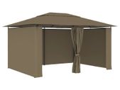 Garden Marquee with Curtains 4x3 m Taupe 180 g/m