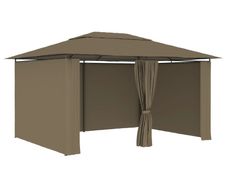 Garden Marquee with Curtains 4x3 m Taupe 180 g/m