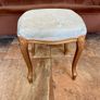 French Louis XV Style Vanity Bedroom Stool Carved Gilt Wood Frame Blue Satin Top Image 5