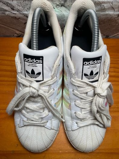 Adidas Superstar Ladies White Leather Trainers UK5 EUR38