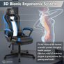 Blue Racing Style Gaming Chair with Headrest & Lumbar Support Image 5