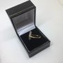 Stunning 9ct Gold Pigeon Blood Ruby & Diamond Marquise Navette ring. Size M 1/2 Image 3