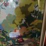 Vintage Framed Handmade Needlepoint Tapestry Woodland Scene Image 9