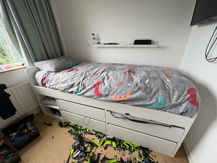 IKEA Slakt storage bed and mattress