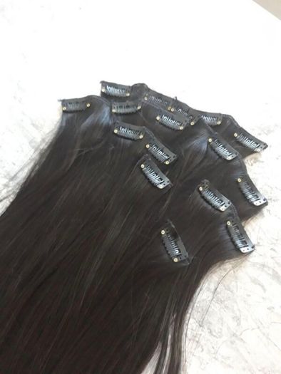 7pc Hair Extensions Set Black FREE POSTAGE