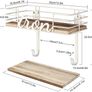 Ironing Board Hanger Wall Mount - Laundry Room Iron and Ironing Board Holder, Metal Wall Mount with Large Storage Wooden Base Basket and Removable Hooks (White) Image 2