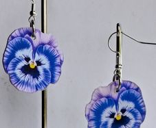 Majestic Lavender Pansy Floral Earrings