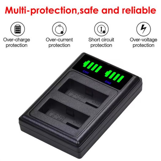 LP-E8 Dual Battery Charger with LED Display for Canon Cameras - 0151
