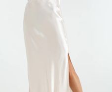 Designer skirt The Orla" - Satin Midi Skirt (Champagne)