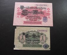 Germany. Darlehnskassenschein. 1 Mark & 2 Mark (12.8.1914)