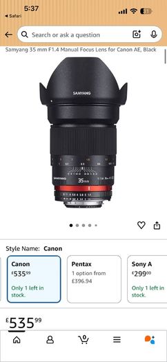 Samyang 35mm f1,4 AS UMC - Canon EF Mount