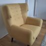 Kubrick Wing Back Armchair, Ochre Yellow Image 2