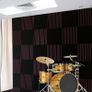 96 Pack Burgundy/Black Absorb the echo Acoustic Foam Panel Wedge Studio Soundproofing Wall Tiles 12" X 12" X 1" Image 2