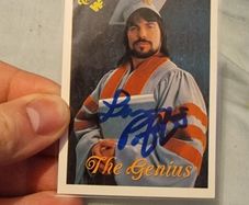 WWF Lanny Poffo The Genius Signed Card NM - WWE