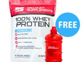 Discount Supplements 100% Whey Protein 2.5kg + Free Water Bottle 2L