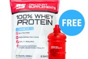 Discount Supplements 100% Whey Protein 2.5kg + Free Water Bottle 2L